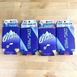 Utah Jazz NBA WinCraft Can Cooler Basketball Purple Mountain Koozie 4-Pack NEW